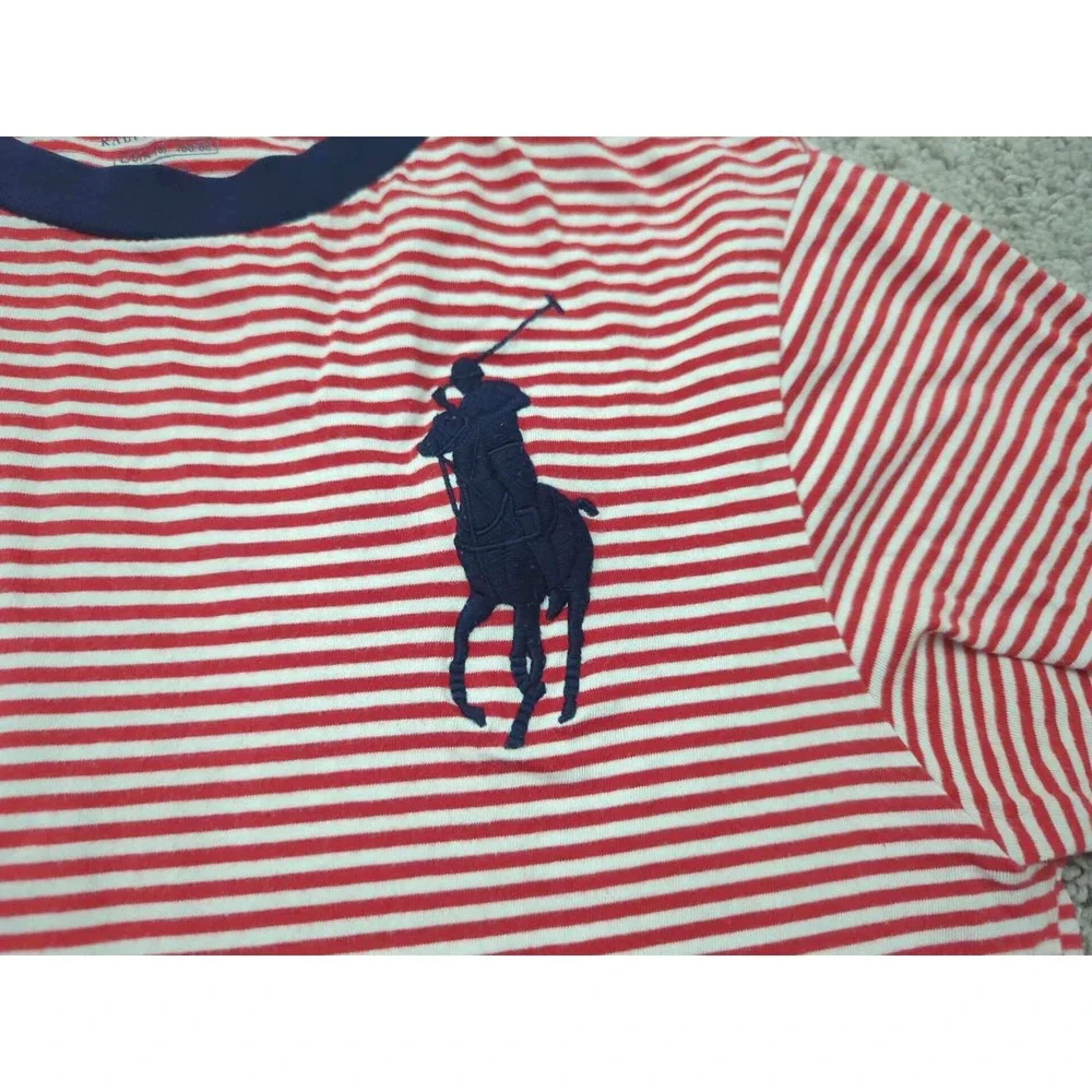 Polo‎ Ralph Lauren T-Shirt Boys Large Striped Short Sleeve Big Pony Logo